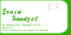 ervin handzel business card